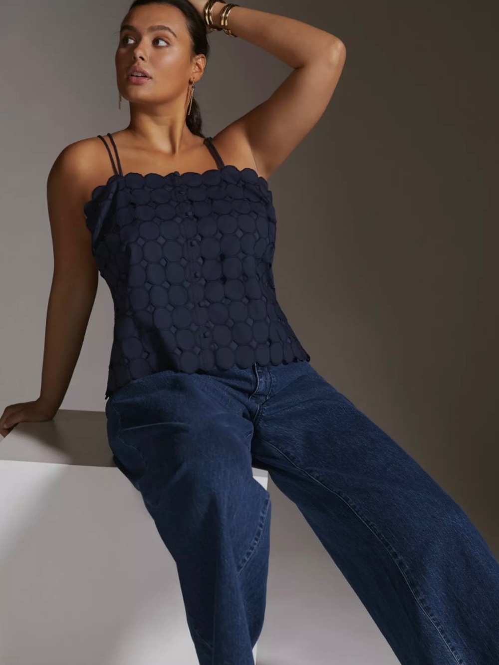 Maeve Cross Back Cami In Navy